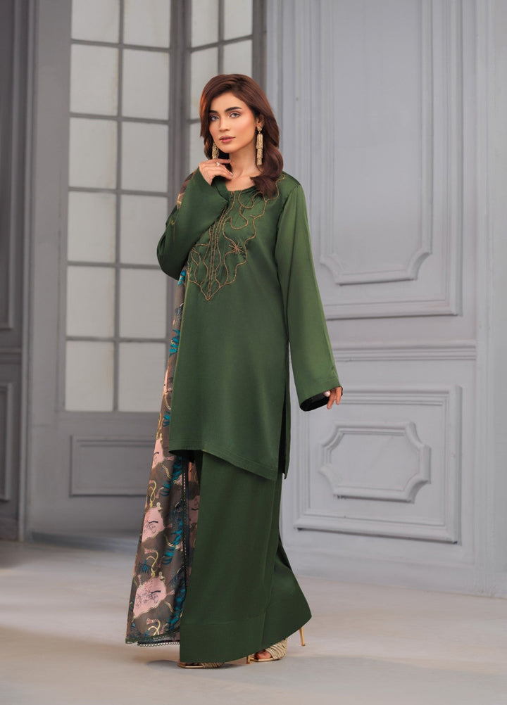 Afreen Sublimation by Huma Gul Pret Silk Hand work 3 Piece Suit HG-501 Verdia - Festive Collection