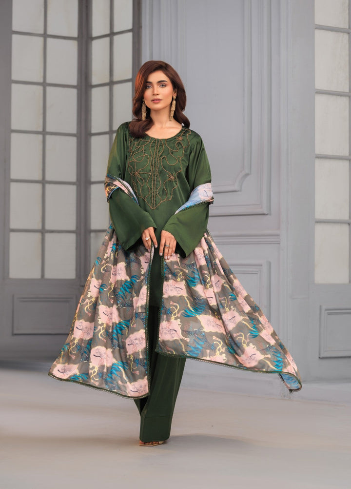 Afreen Sublimation by Huma Gul Pret Silk Hand work 3 Piece Suit HG-501 Verdia - Festive Collection