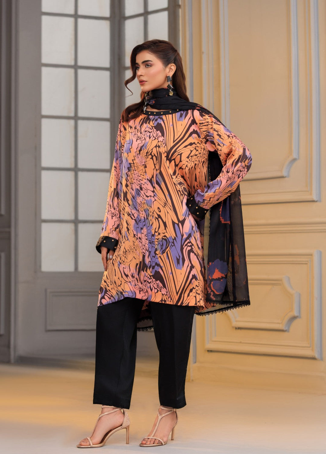 Afreen Sublimation by Huma Gul Pret Silk Hand work 3 Piece Suit HG-502 Naqsh - Festive Collection