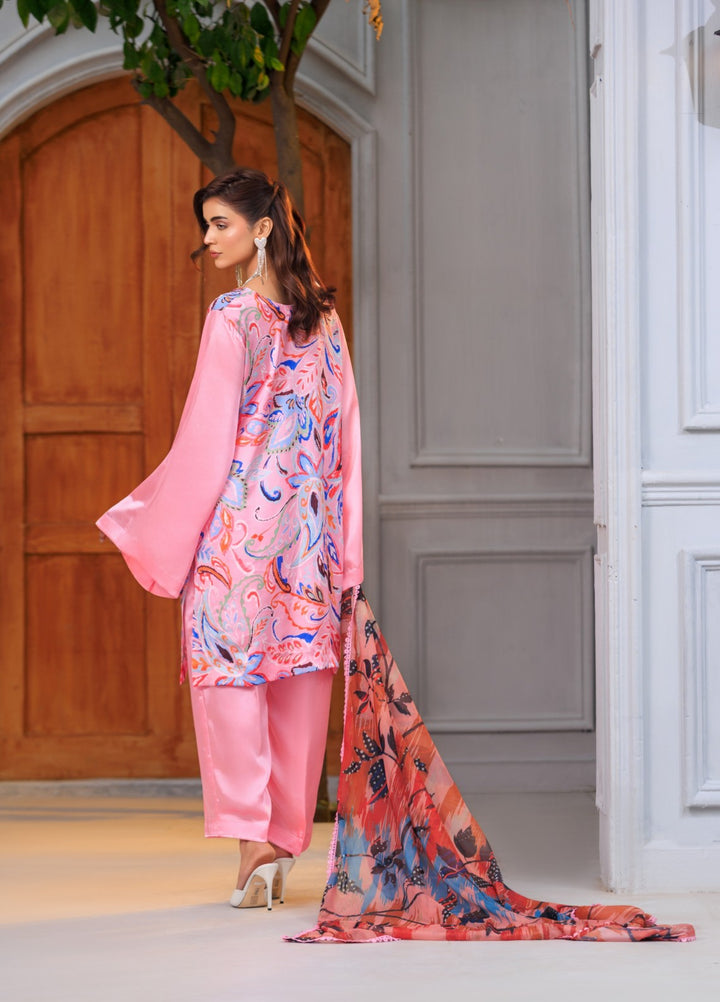 Afreen Sublimation by Huma Gul Pret Silk Hand work 3 Piece Suit HG-503 Izza - Festive Collection