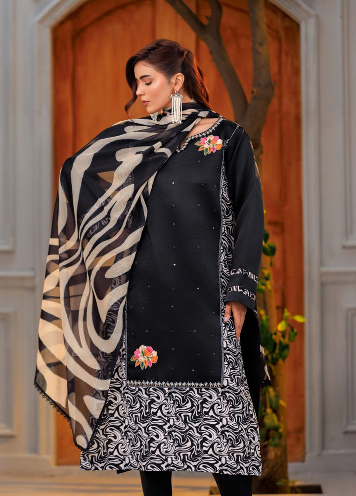 Afreen Sublimation by Huma Gul Pret Silk Hand work 3 Piece Suit HG-504 Suroor - Festive Collection