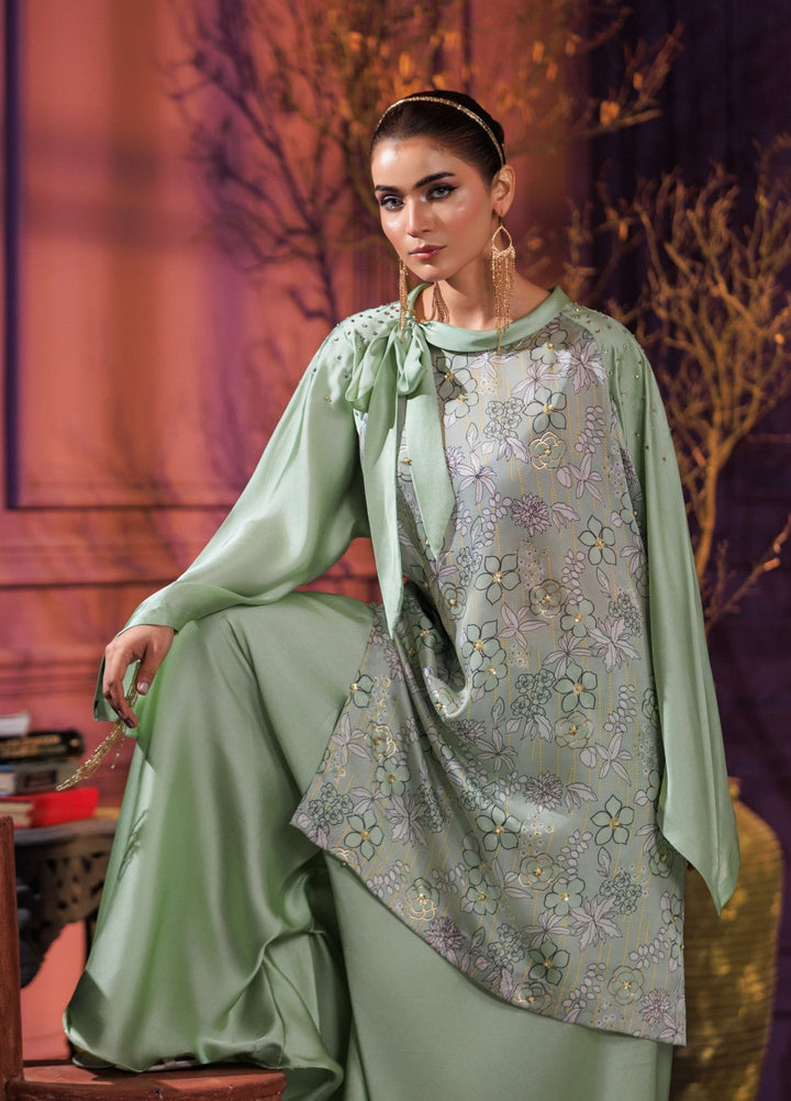 Afreen Sublimation by Huma Gul Pret Silk Hand work 2 Piece Suit HG-508 Suhana - Festive Collection