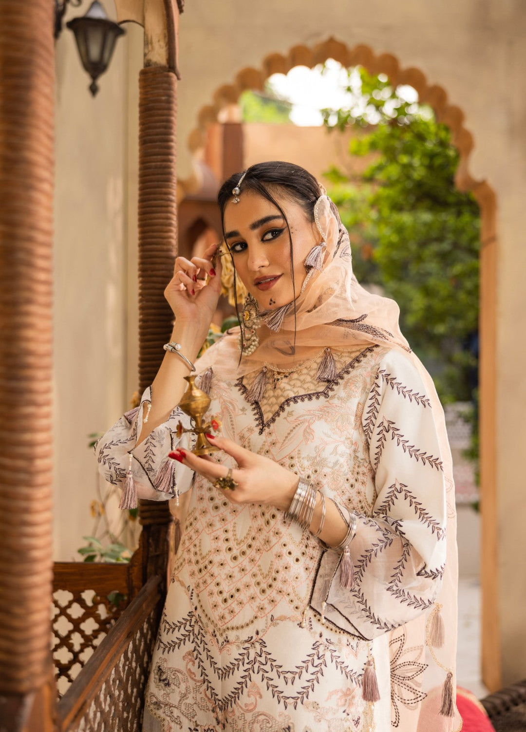 Ravish by Ruby Suleiman Unstitched Embroidered Lawn 3 Piece Suit Petals of Ivory - Festive Collection