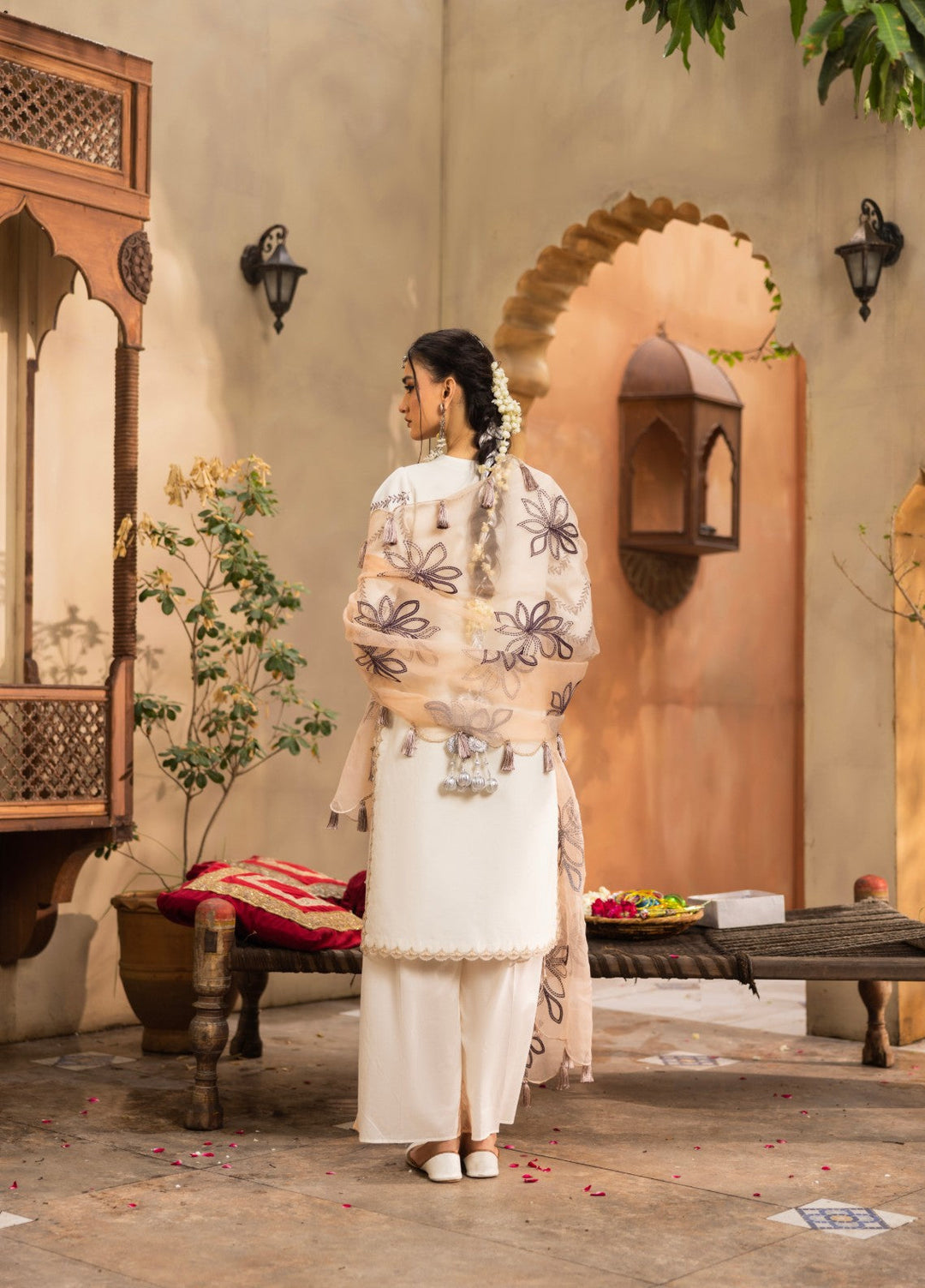 Ravish by Ruby Suleiman Unstitched Embroidered Lawn 3 Piece Suit Petals of Ivory - Festive Collection