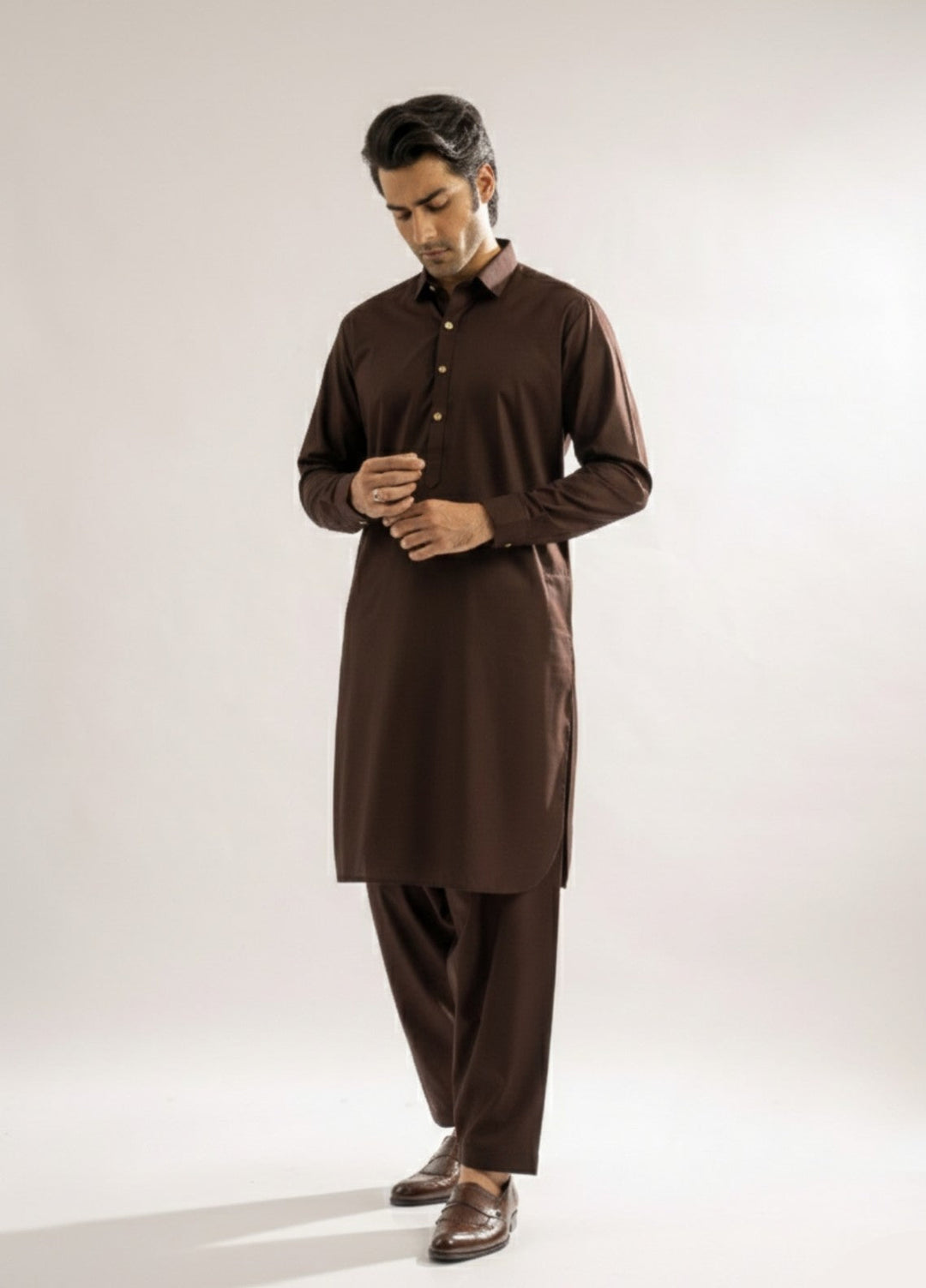 Brown Premium fabric shalwar kameez