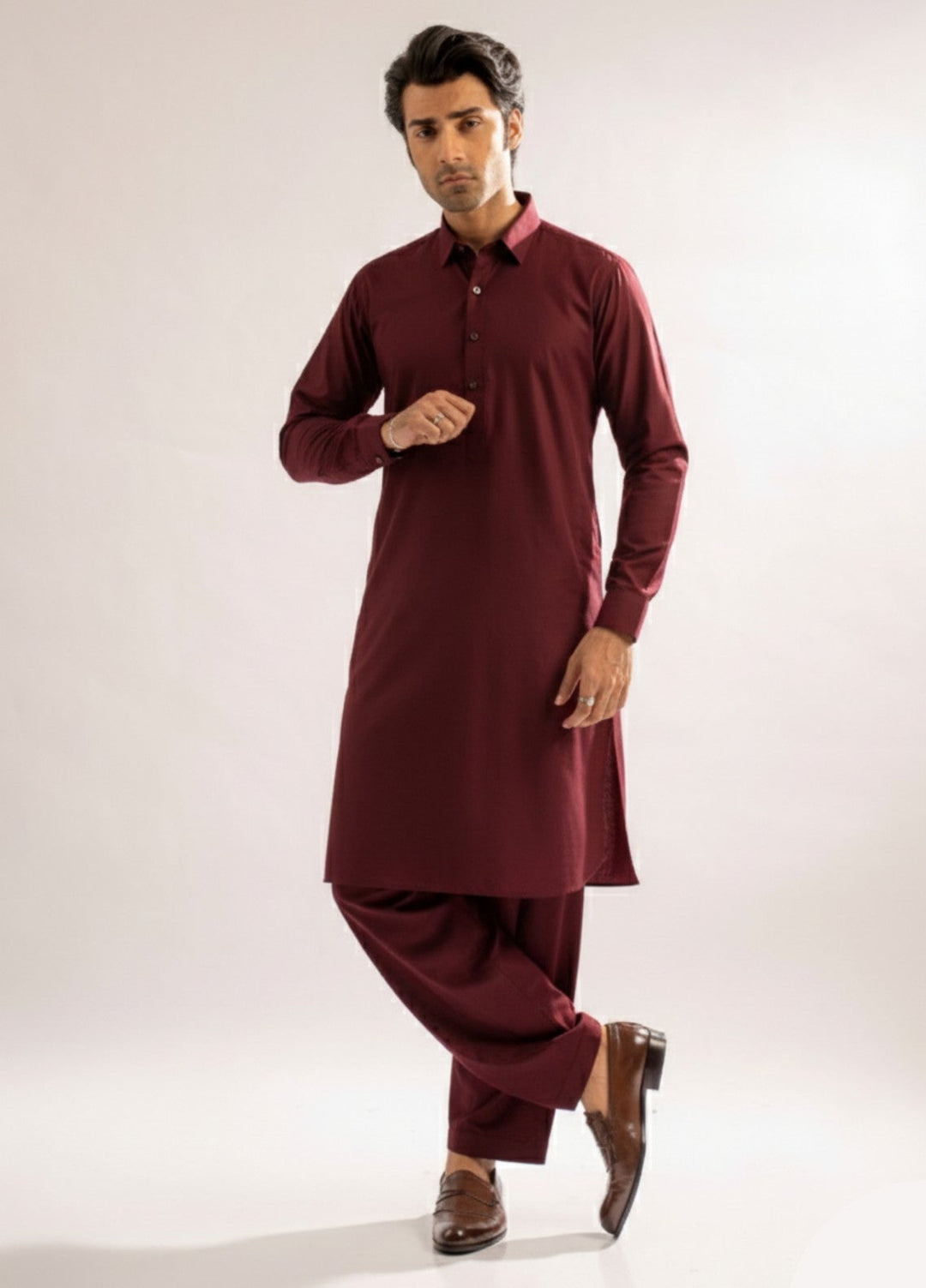 Dark maroon premium shalwar kameez