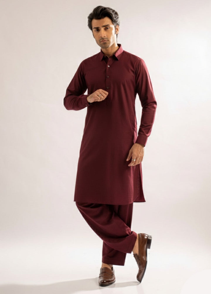 Dark maroon premium shalwar kameez