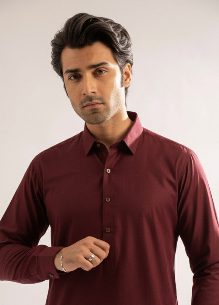 Dark maroon premium shalwar kameez
