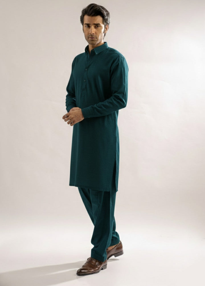 Teal green premium shalwar kameez