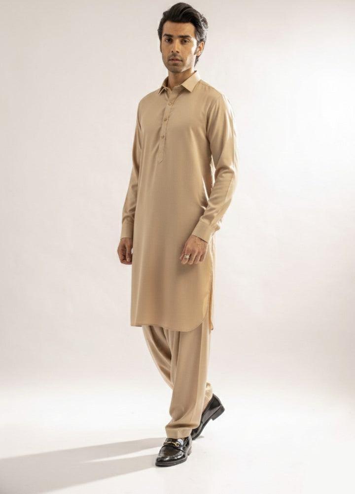 Beige premium shalwar kameez