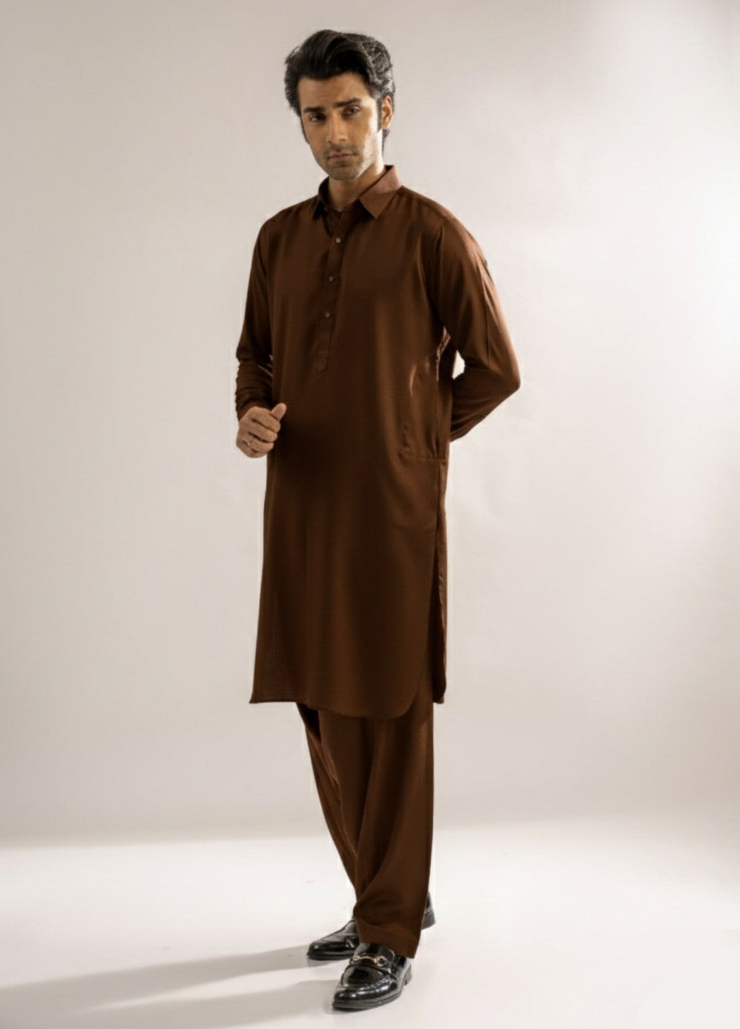 Chocolate brown premium shalwar kameez