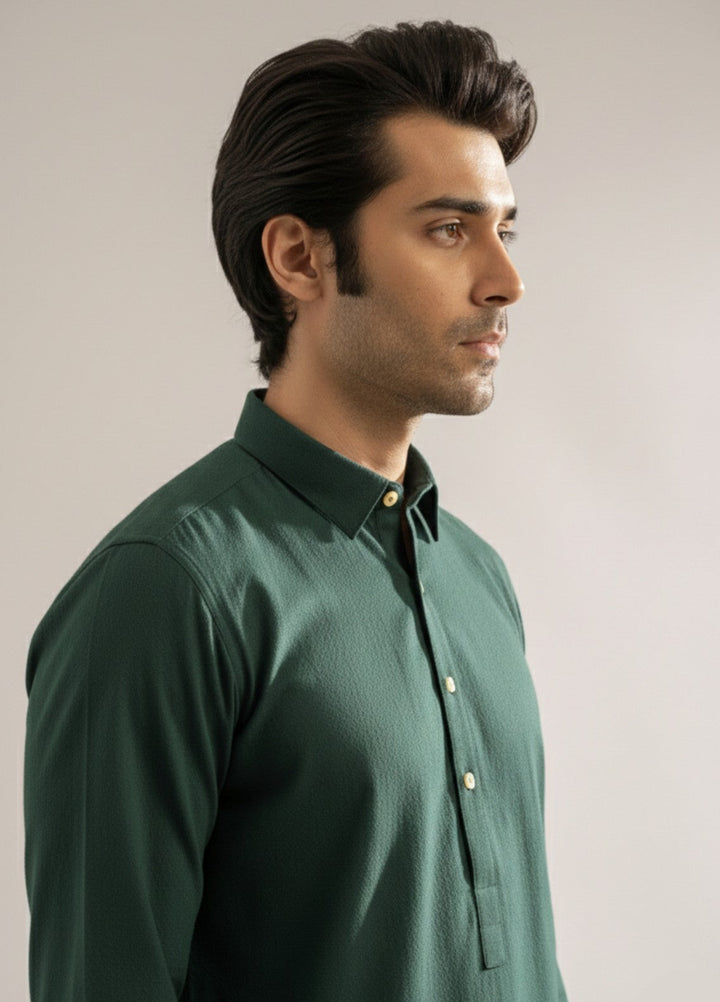 Dark green premium shalwar kameez