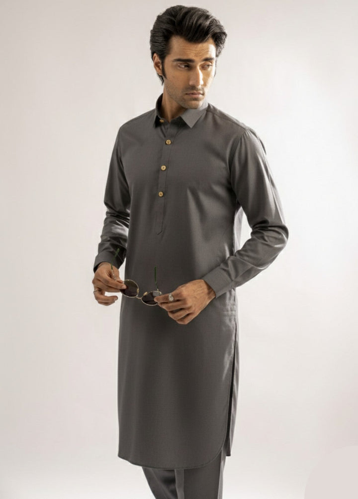 Dark grey premium shalwar kameez