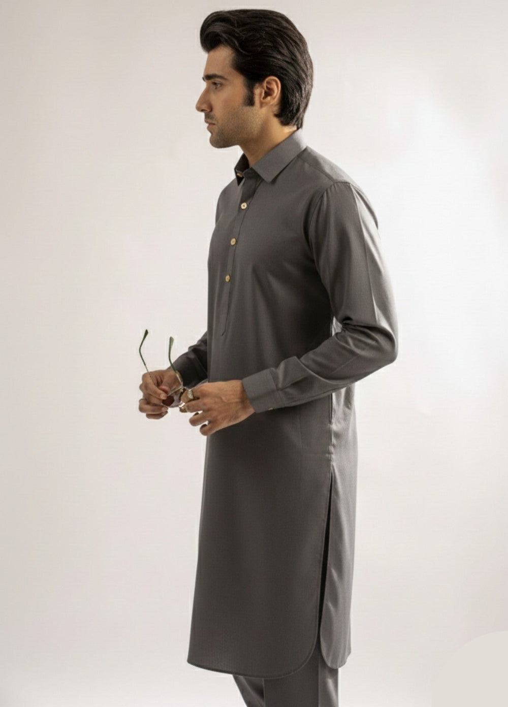 Dark grey premium shalwar kameez