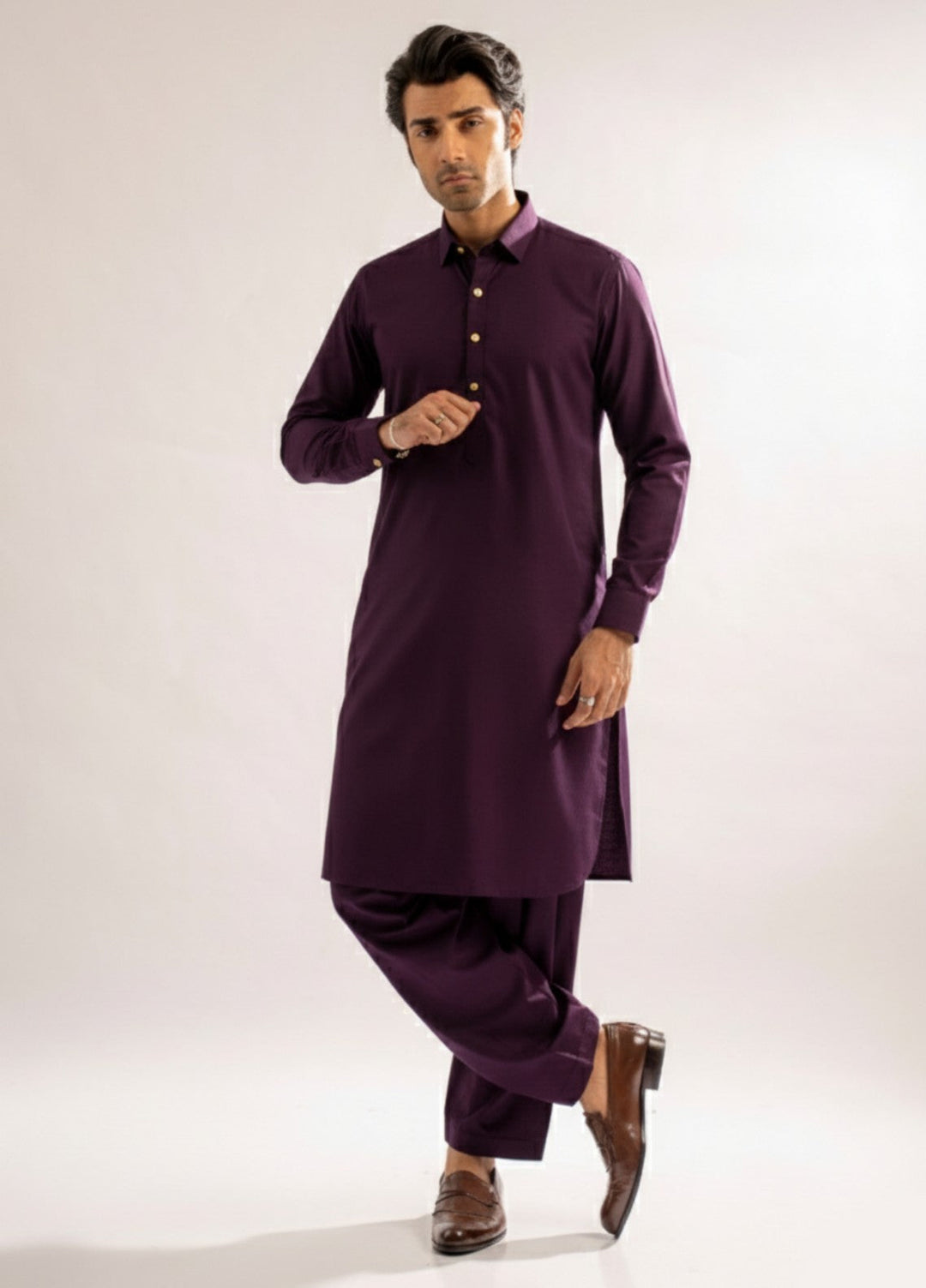 Dark purple premium shalwar kameez