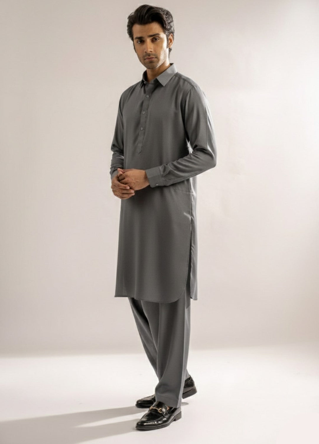 Charcoal grey premium shalwar kameez