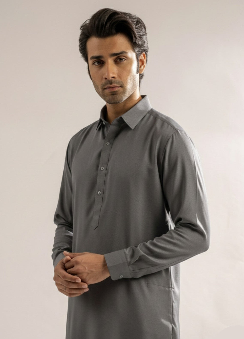 Charcoal grey premium shalwar kameez