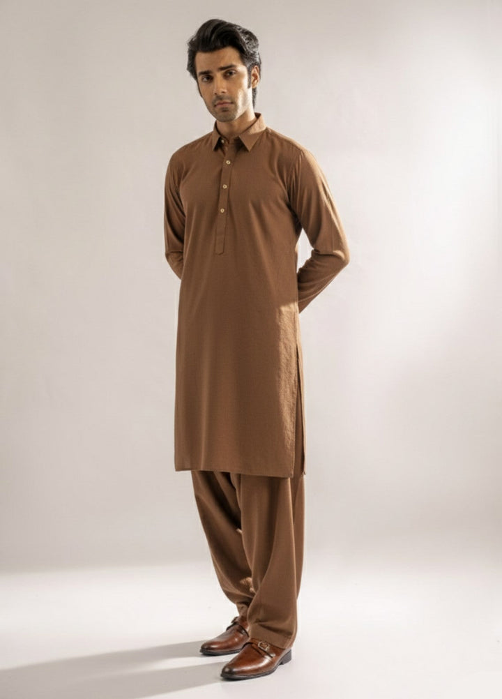 Light brown premium shalwar kameez