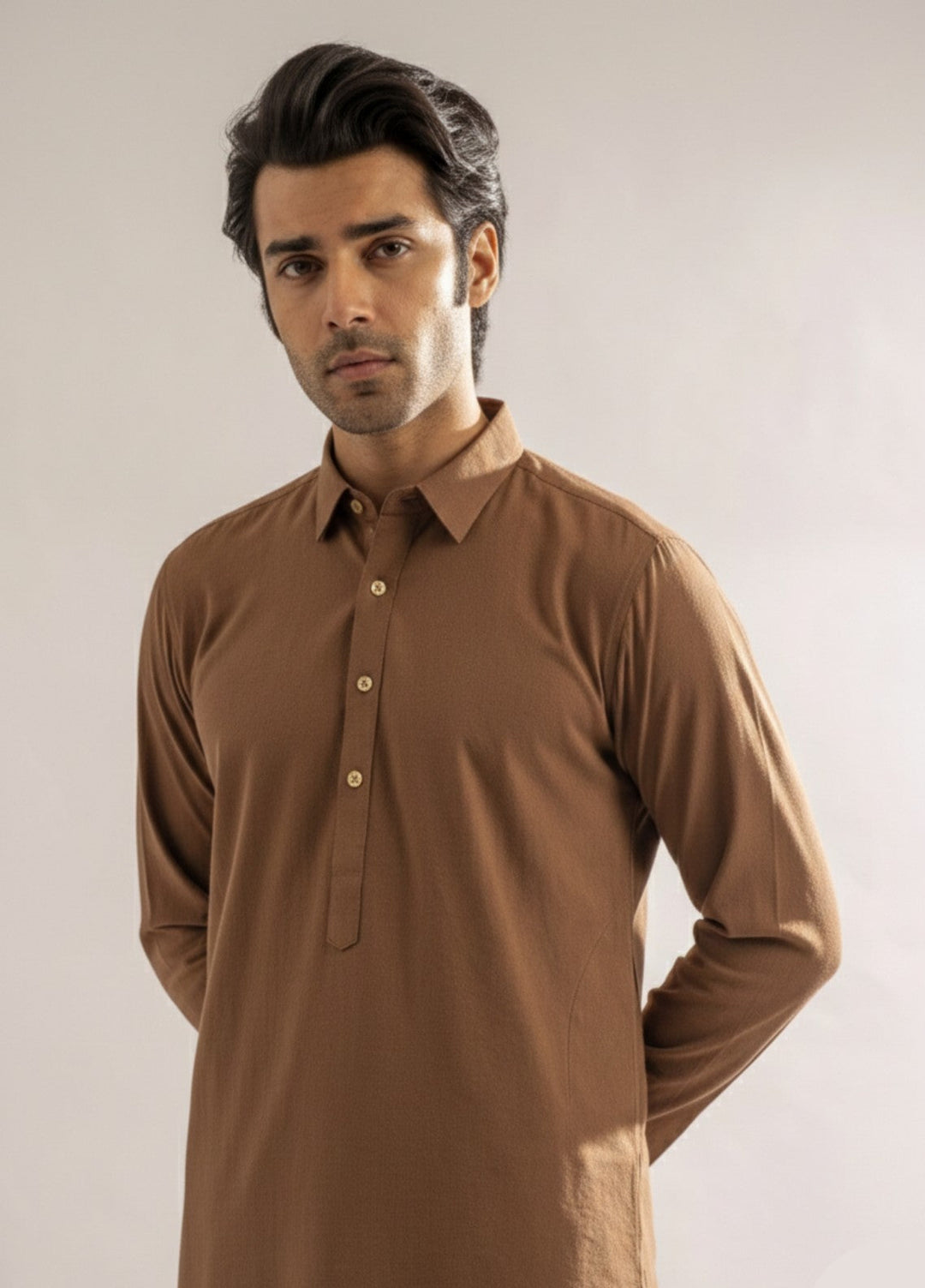 Light brown premium shalwar kameez