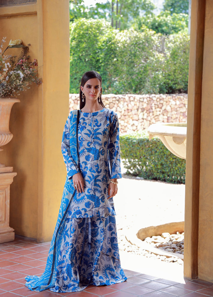 Stillness In Bloom By Feathers Printed Lawn 3 Piece Suit Marvina - Summer Collection