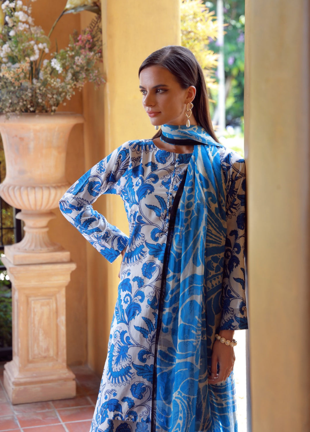 Stillness In Bloom By Feathers Printed Lawn 3 Piece Suit Marvina - Summer Collection