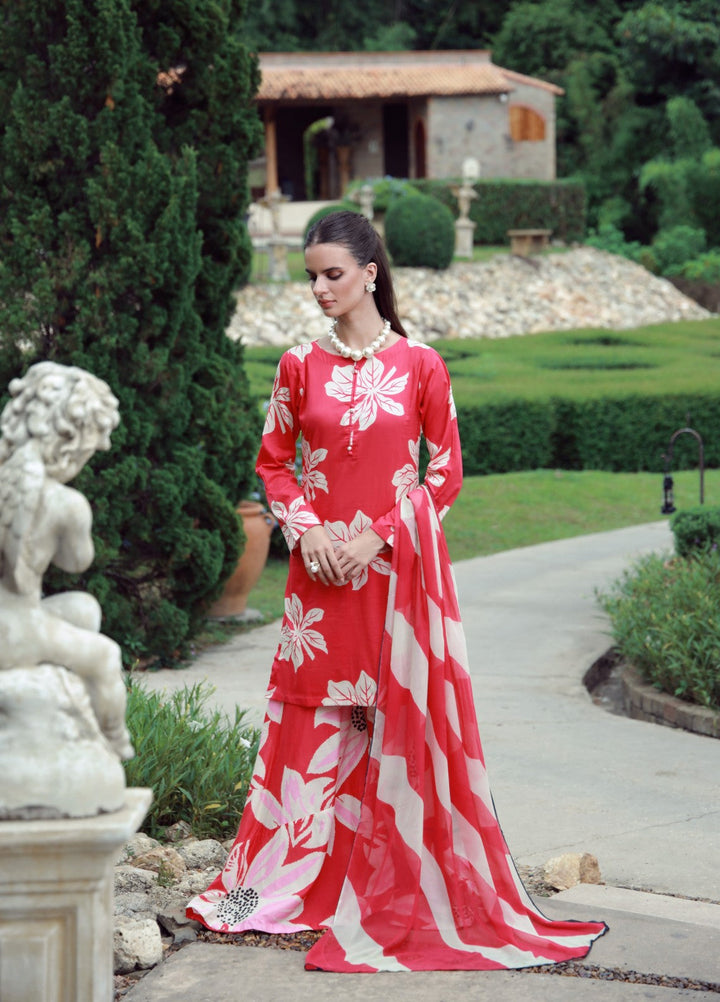 Stillness In Bloom By Feathers Printed Lawn 3 Piece Suit Vermilia - Summer Collection
