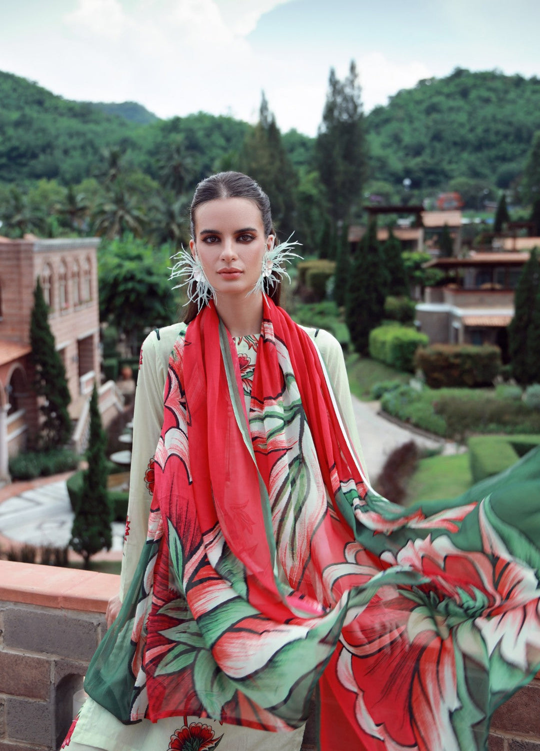 Stillness In Bloom By Feathers Printed Lawn 3 Piece Suit Floressa - Summer Collection