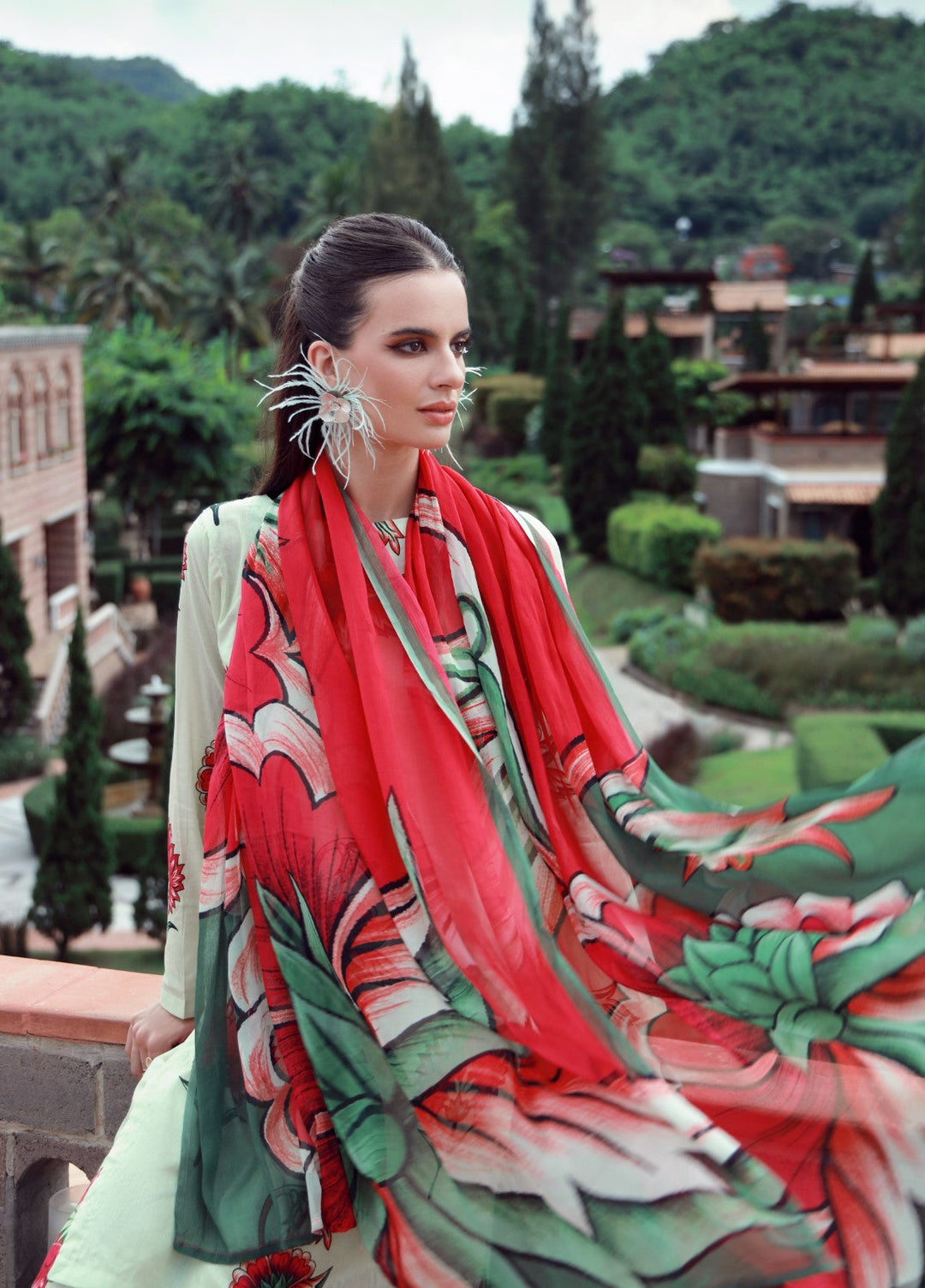 Stillness In Bloom By Feathers Printed Lawn 3 Piece Suit Floressa - Summer Collection