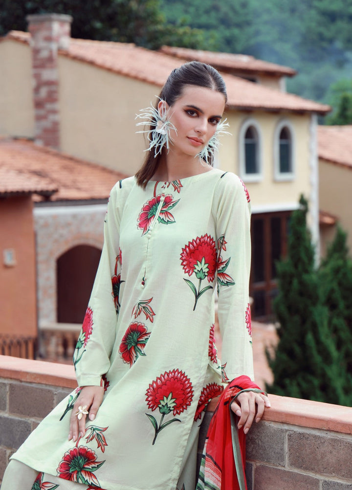 Stillness In Bloom By Feathers Printed Lawn 3 Piece Suit Floressa - Summer Collection
