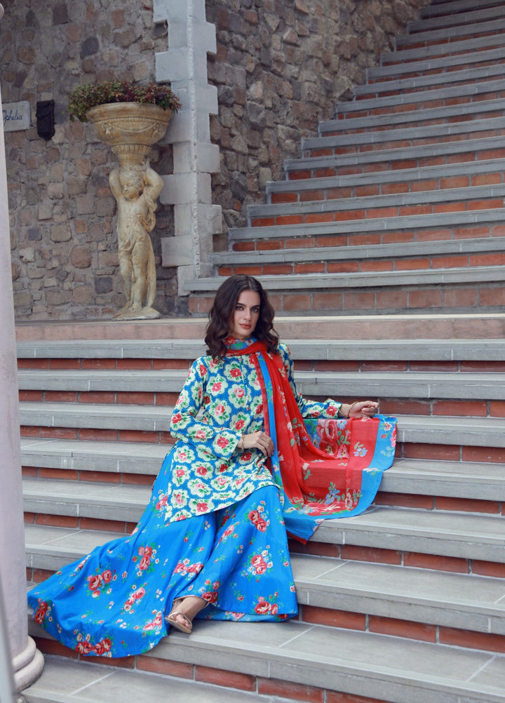 Stillness In Bloom By Feathers Printed Lawn 3 Piece Suit Celezia - Summer Collection