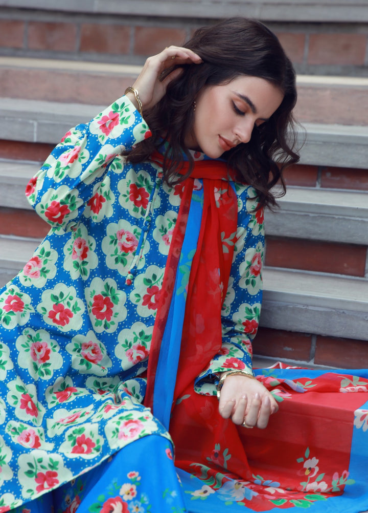 Stillness In Bloom By Feathers Printed Lawn 3 Piece Suit Celezia - Summer Collection