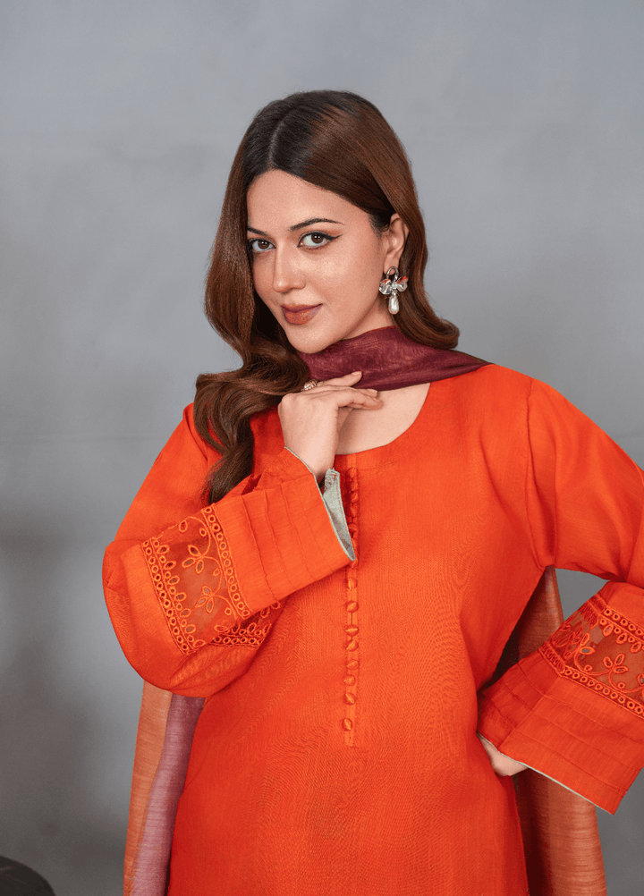 Fresh Fits by Haniya Mahnoor Women RTW Embroidered Raw Silk 3 Piece Suit Sahar - Casual Collection