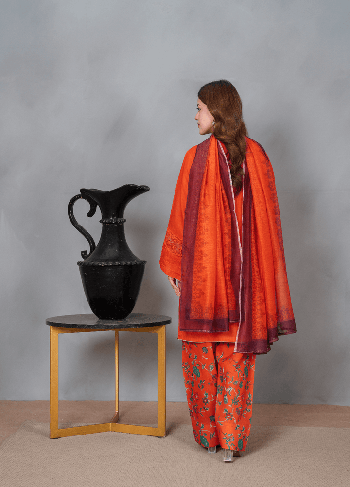Fresh Fits by Haniya Mahnoor Women RTW Embroidered Raw Silk 3 Piece Suit Sahar - Casual Collection