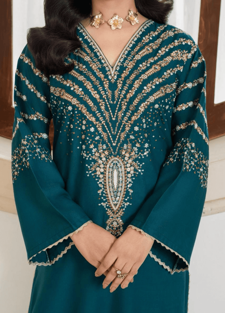 Zarqash by Haniya Mahnoor Women RTW Embroidered Linen 3 Piece Suit Sitara - Festive Collection