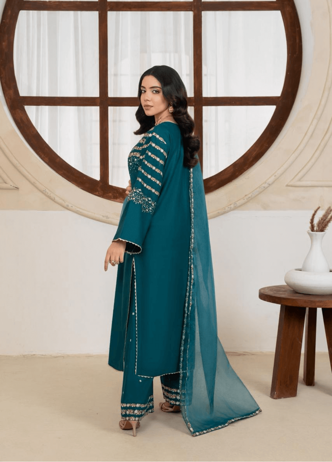 Zarqash by Haniya Mahnoor Women RTW Embroidered Linen 3 Piece Suit Sitara - Festive Collection