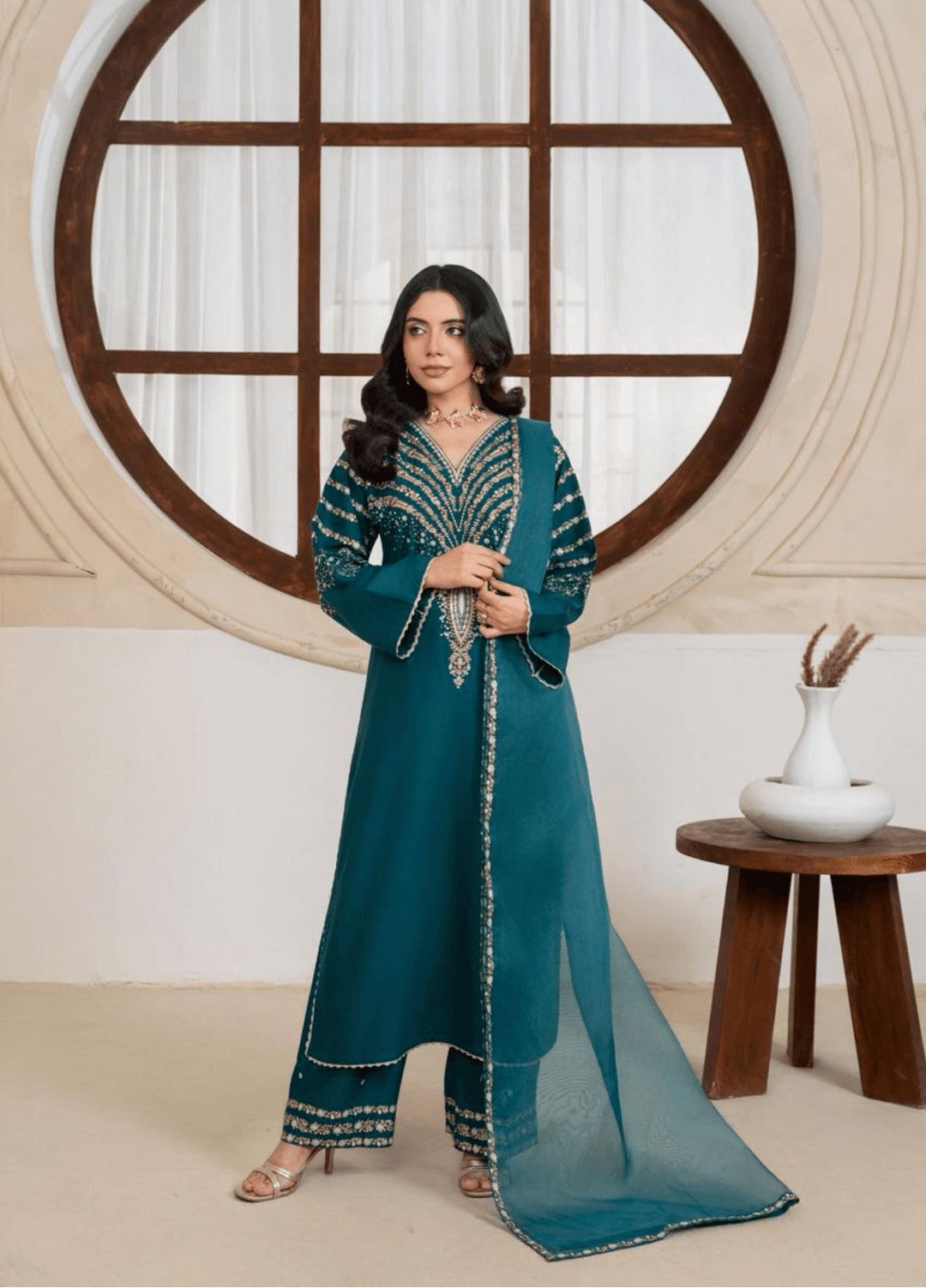 Zarqash by Haniya Mahnoor Women RTW Embroidered Linen 3 Piece Suit Sitara - Festive Collection