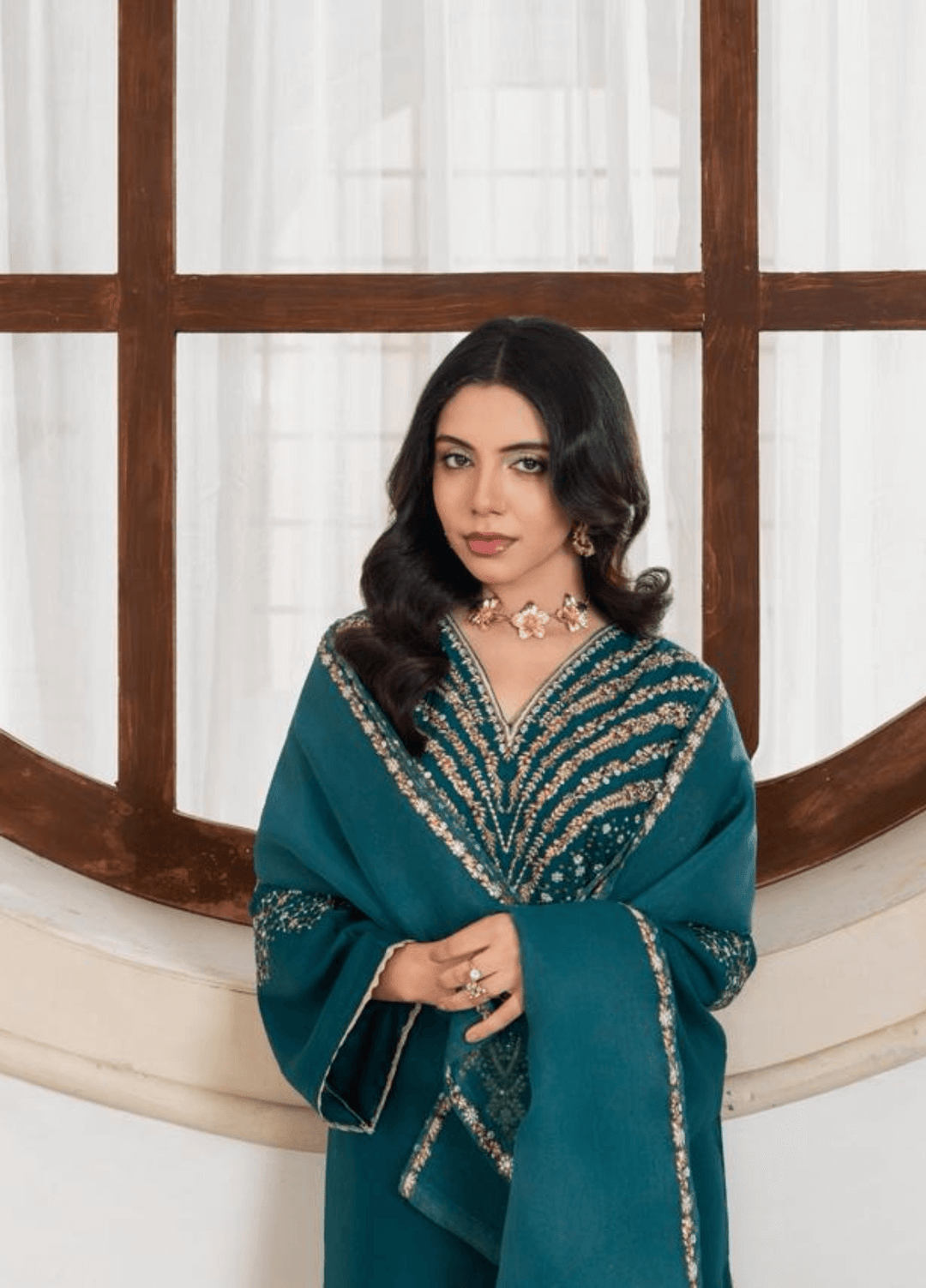 Zarqash by Haniya Mahnoor Women RTW Embroidered Linen 3 Piece Suit Sitara - Festive Collection