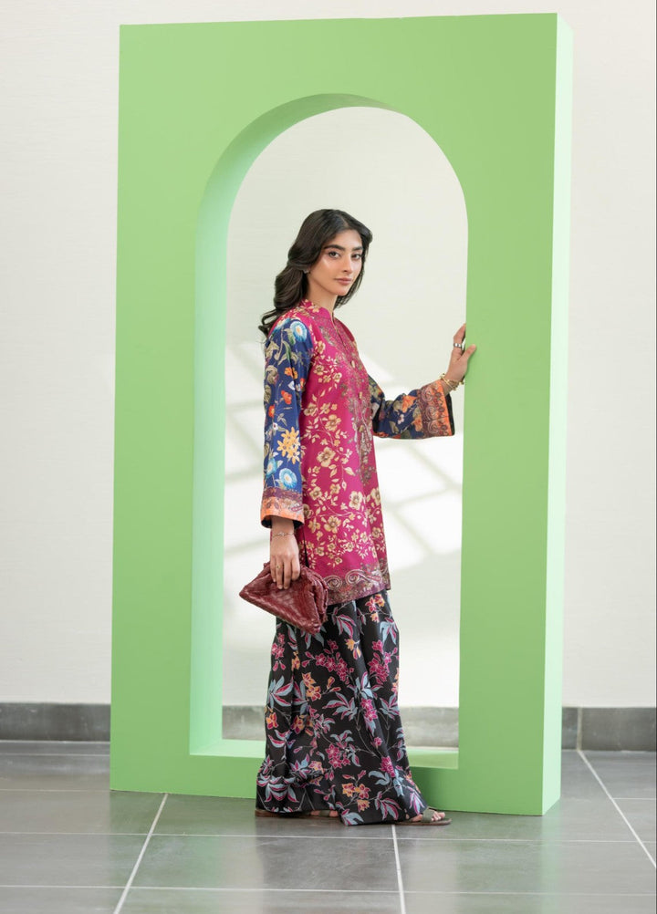 Eid Ki Misaal by Ayesha Somaya RTW Printed Lawn Silk 2 Piece Suit Blush Rush - Eid Collection