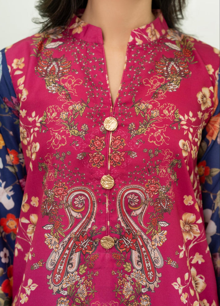 Eid Ki Misaal by Ayesha Somaya RTW Printed Lawn Silk 2 Piece Suit Blush Rush - Eid Collection