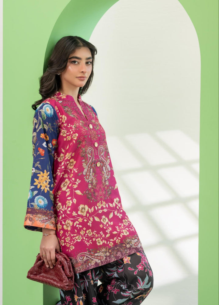 Eid Ki Misaal by Ayesha Somaya RTW Printed Lawn Silk 2 Piece Suit Blush Rush - Eid Collection