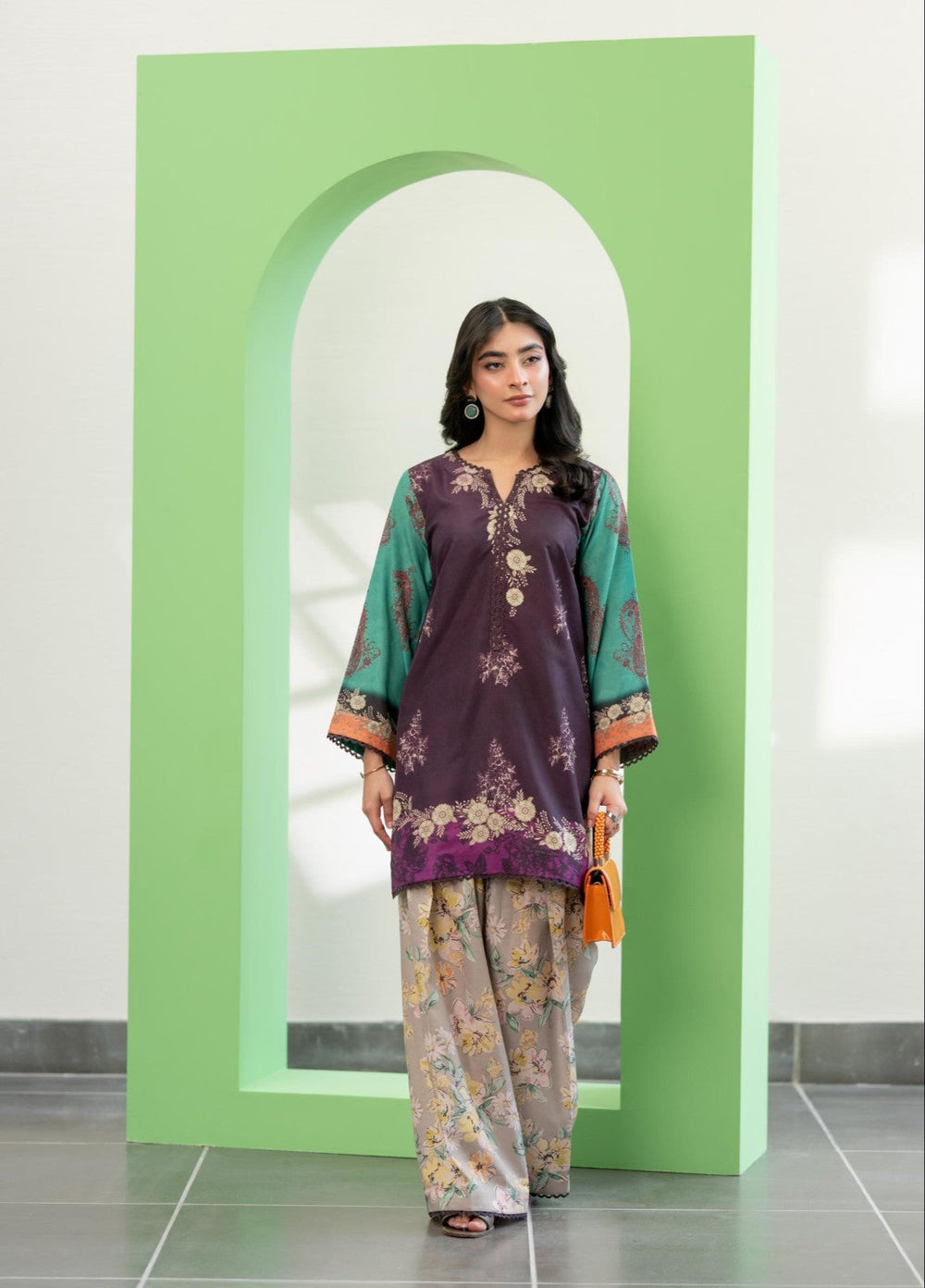 Eid Ki Misaal by Ayesha Somaya RTW Printed Lawn Silk 2 Piece Suit Joy Ride - Eid Collection