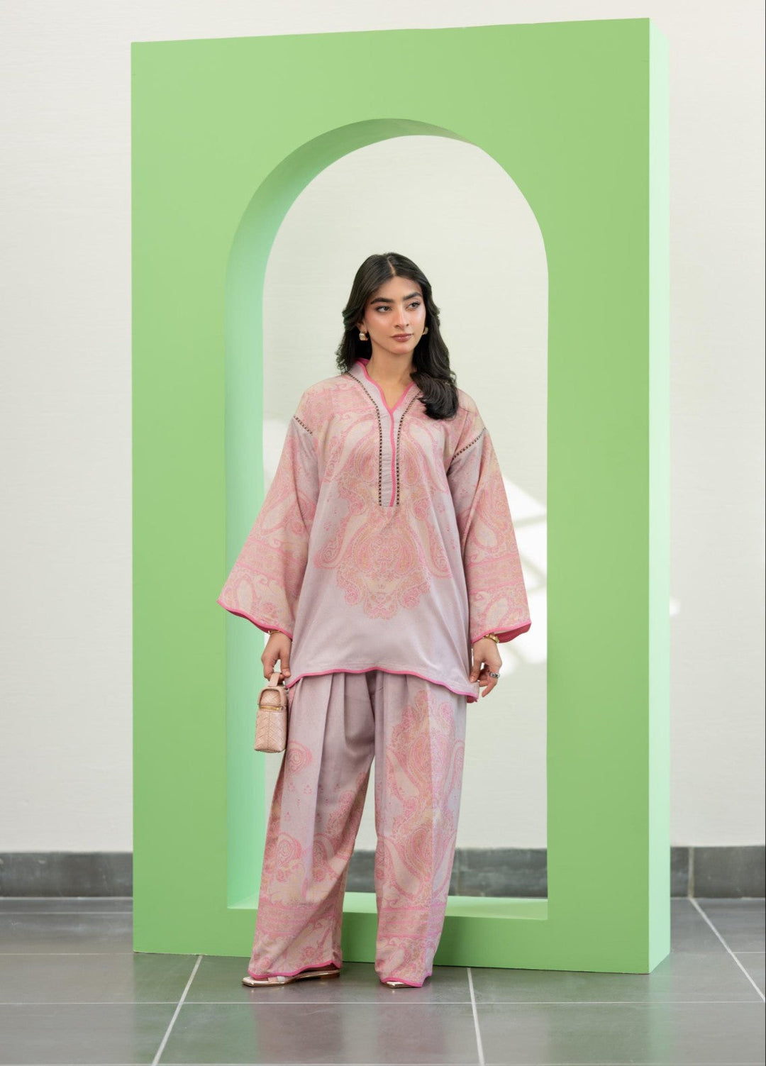 Eid Ki Misaal by Ayesha Somaya RTW Printed Lawn Silk 2 Piece Suit Pop Parade - Eid Collection