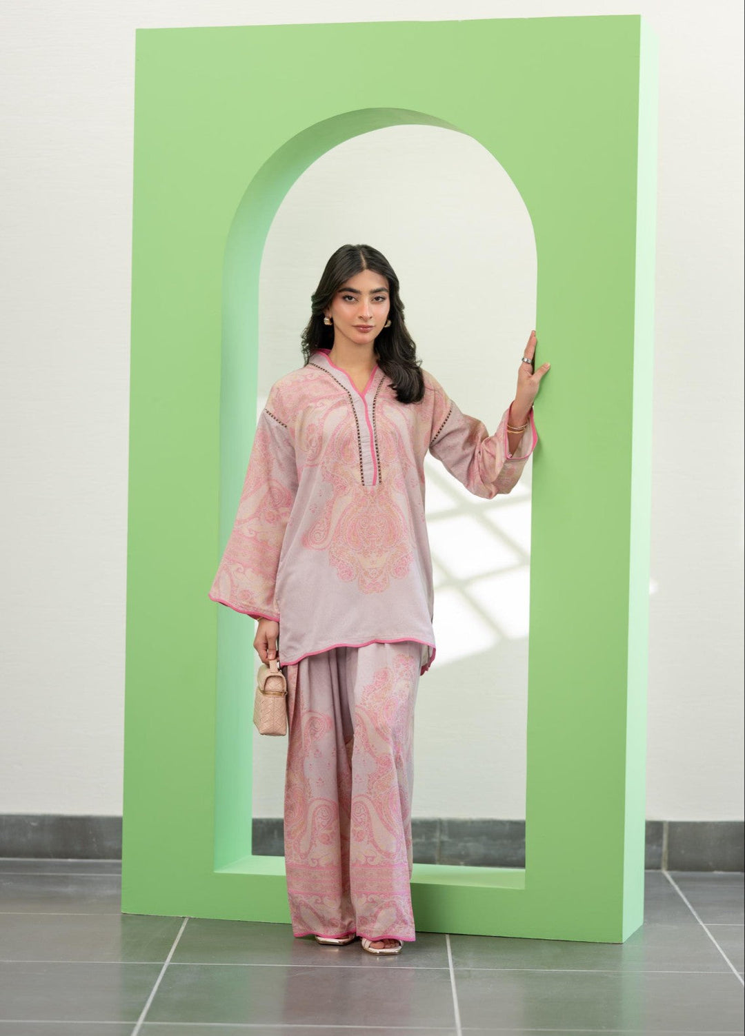 Eid Ki Misaal by Ayesha Somaya RTW Printed Lawn Silk 2 Piece Suit Pop Parade - Eid Collection