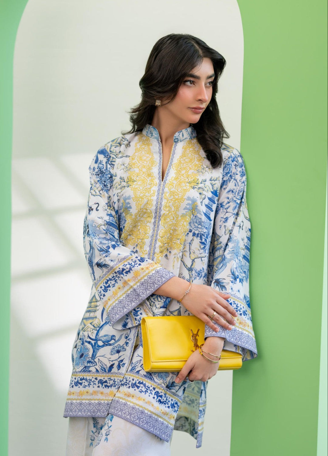 Eid Ki Misaal by Ayesha Somaya RTW Printed Lawn Silk 2 Piece Suit Sunburst - Eid Collection