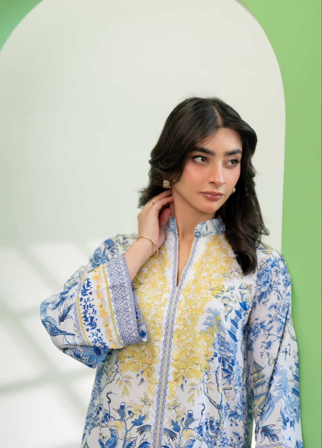 Eid Ki Misaal by Ayesha Somaya RTW Printed Lawn Silk 2 Piece Suit Sunburst - Eid Collection