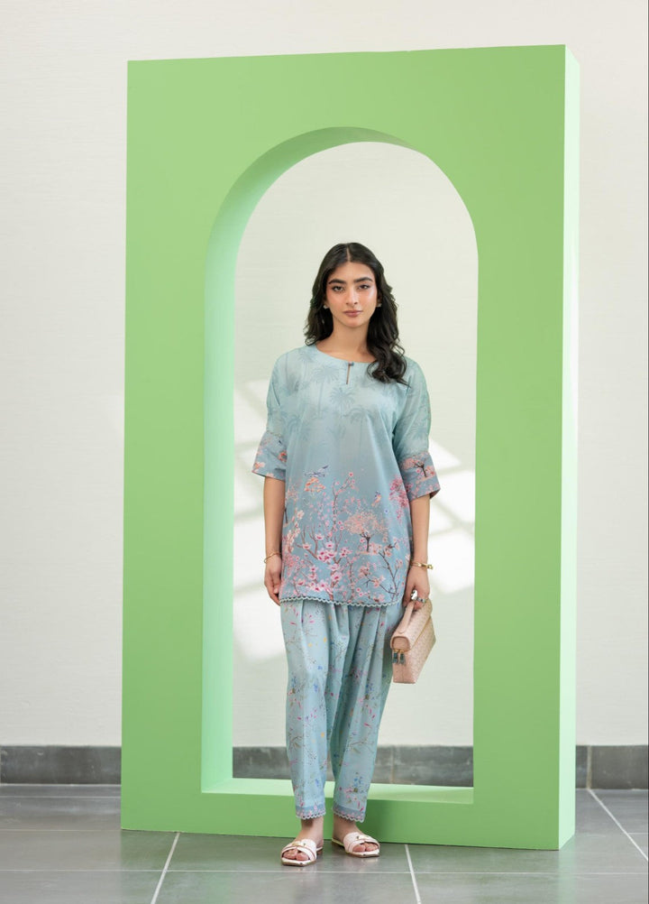 Eid Ki Misaal by Ayesha Somaya RTW Printed Lawn Silk 2 Piece Suit Vibe Check - Eid Collection