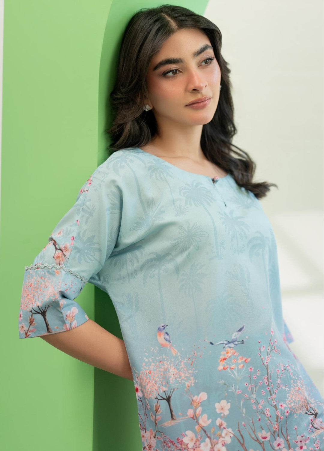Eid Ki Misaal by Ayesha Somaya RTW Printed Lawn Silk 2 Piece Suit Vibe Check - Eid Collection