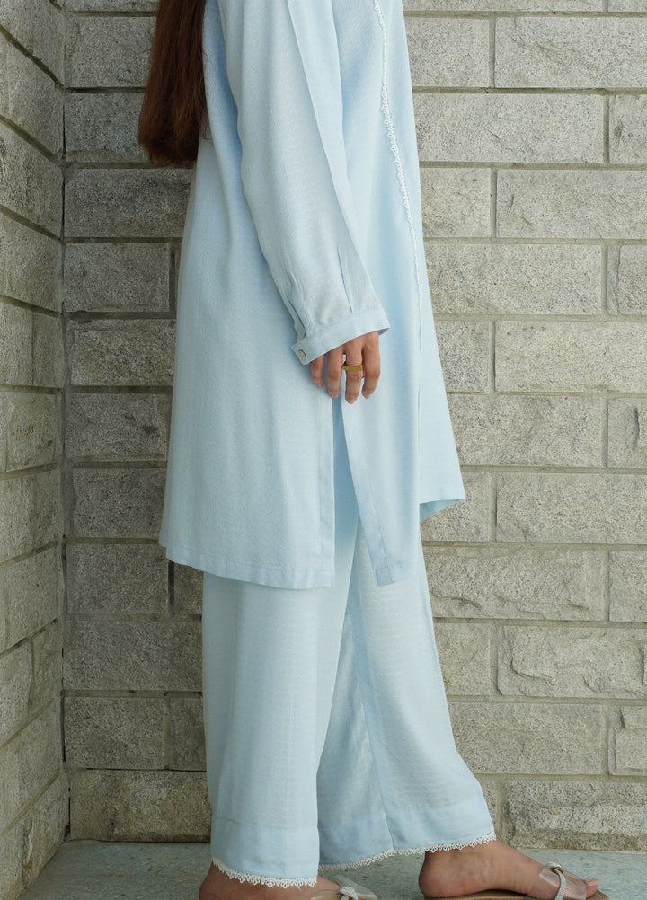Work Essentials by Deck Up RTW Textured Linen 2 Piece Powder Blue - Casual Collection