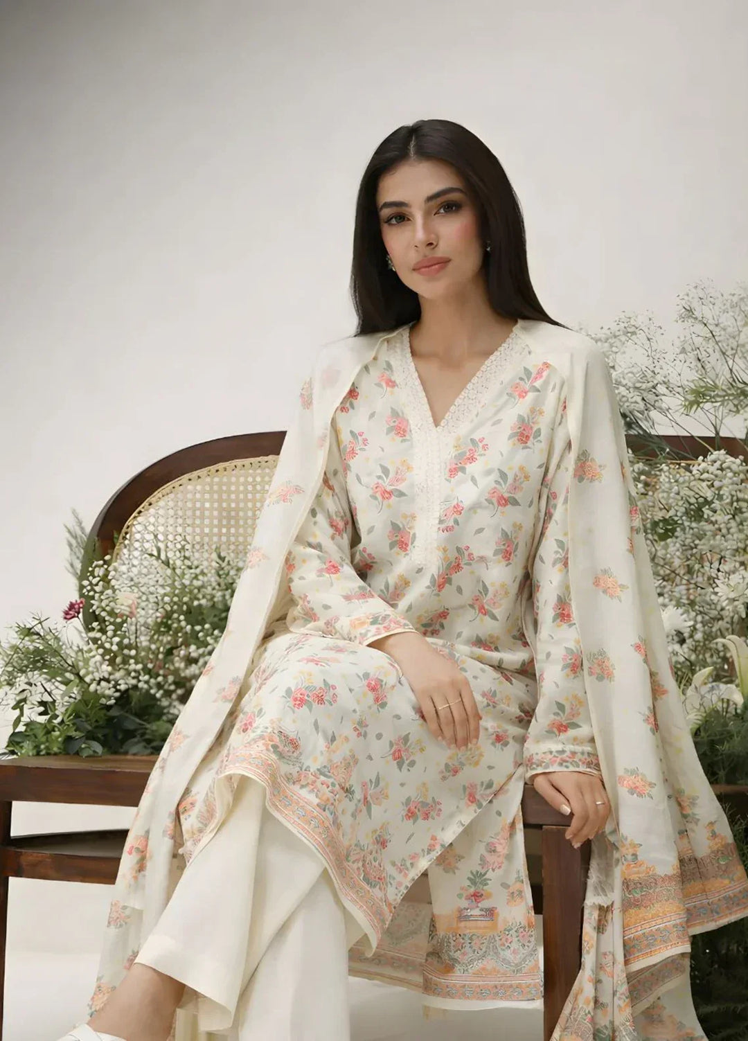 Ayla Studio RTW Printed Premium Lawn Jacquard 3 Piece Gul-e-Narma - Eid Collection
