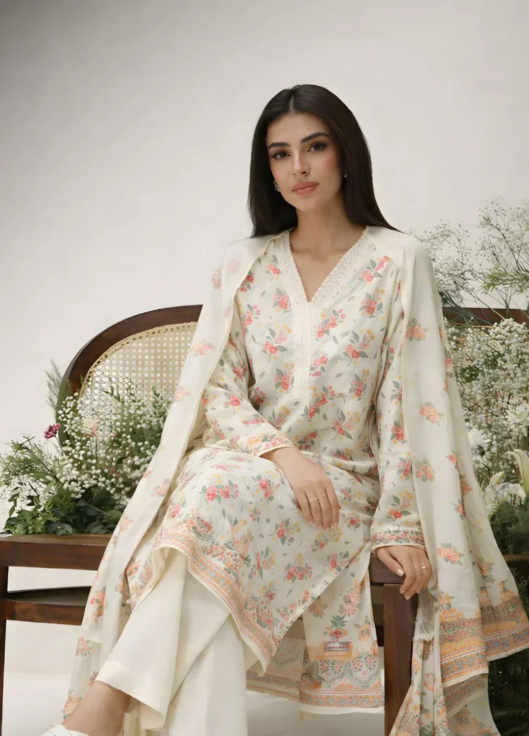 Ayla Studio RTW Printed Premium Lawn Jacquard 3 Piece Gul-e-Narma - Eid Collection